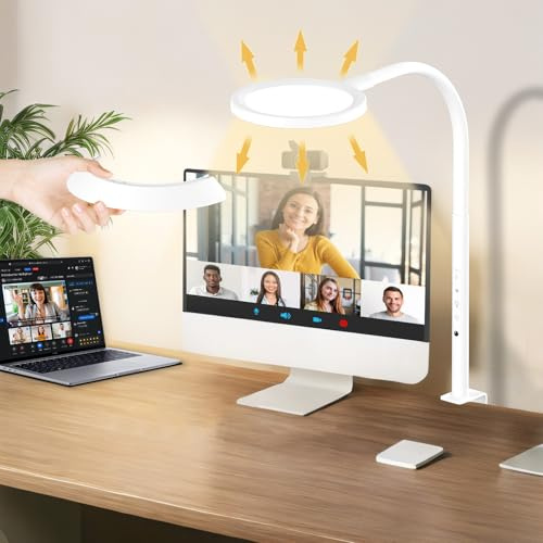 YOOWARM 20W Superhell Superbreite Tischlampe mit Klemmbar,Schreibtischlampe LED Dimmbar,Architektenlampe Arbeitsleuchte,Tageslichtlampe für Lampada da tavolo, design moderno, illuminazione regolabile