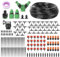AstraLoom Greenhouse & Garden Irrigation System Kit - Automatic Drip Watering System DIY 158pcs with 40m/131ft Hose, Water-Saving for Indoor/Outdoor Plants, Lawn, Greenhouse - Easy Installation
