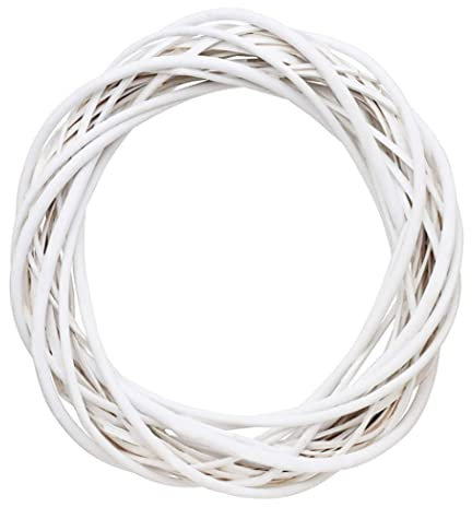 Natural Rattan Wreaths for DIY Craft, 30cm White Wicker Wreath Ring Rattan Wreaths Ring for DIY Craft Front Door Decor Wreath Making Supplies