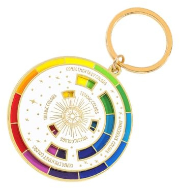 PEVive Elegante llavero de aleación colorido con diseños de ruedas giratorias, regalos portátiles para adultos de moda, uso diario, Blanco, As detailed discription