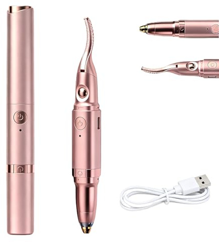 Heated Eyelash Curler, Electric Eyelash Curler Heated Curlers, Rizador de pestañas 2 en 1 con calefacción, Long Lasting Makeup para Viajar a Casa para todas las pestañas