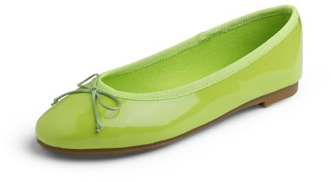 Feversole Women's Macaroon Colorful Memory Foam Cushion Ballet Flat Pumps Patent Grass Green UK 6