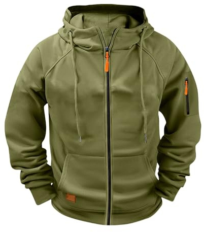 Felpa Uomo Con Zip E Cappuccio Invernale Felpe Con Tasche E Polsini Elastici Leggera E Funzionale Maglia Semplice Elegante Classici Maglie Casual Pullover Sportiva Per Lavoro, Sport E Tempo Libero