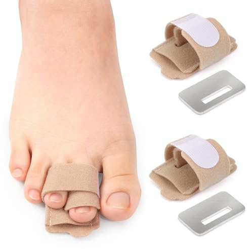 OuryTech Hammerzehen Korrektur, Separadores de Dedos y Protección de Dedos, 2 Piezas Ajustables para Dedos Torcidos, Superpuestos, Protección contra Presión para Mujeres y Hombres