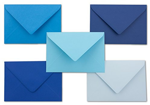 20x Umschlagpaket - DIN C6 - ca. 11,4 x 16,2 cm - die Blauen - 5 Farben je 4 Umschläge - 120 g/m² - Serie FarbenFroh