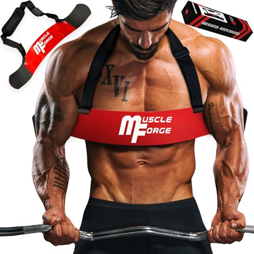 MuscleForge Bicepstränare ARM Blaster, för optimal isolering av biceps- och armmuskler, bicepsisolator för bodybuilding och styrketräning