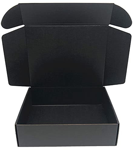 Black Cardboard Shipping Box Mailers 12 x 8 x 3 Inch Corrugated Packaging Storage Boxes 15 Pack (Inside Size: 11.3 x 7.8 x 2.9)