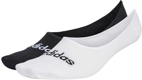 adidas Unisex Thin Linear Ballerina Socks 2 Pairs, White/Black, 6.5-8