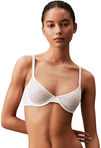 Calvin Klein Donna Reggiseno a Mezza Coppa Unlined con Ferretto, Bianco (White), 5C