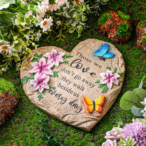 Jetec 10 Inch Memorial Garden Stone Sympathy Gift for Loss of Loved One Stepping Stones for Garden Decor Those We Love Don't Go Away Memorial Bereavement Condolence Gifts for Outdoors