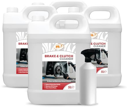 Filo Brake and Clutch Cleaner 20L (4x 5L) with Brake Cleaner Spray Bottle 1L | Disc Brake Cleaner Removes Oil, Grease and Brake Dust | Improves Braking Efficiency | For Cars, Motorcycles & Bicycles