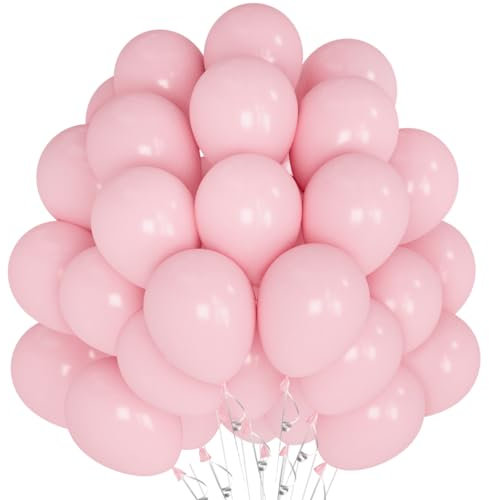 Luftballons Rosa, 60 Stück 12 Zoll Macaron Rosa Latex Ballons, Pastell Rosa Creme Helium Ballon Partyballon für Geburtstag Girlande Mädchen Babyparty Hochzeit Valentinstag Geschlecht Kommunion Party