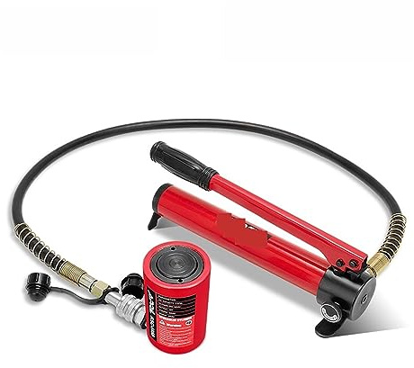 Vérin ulique de type court RSC-1050 Cric de levage ulique avec sortie de course 10T de 50mm avec pompe à main ulique CP-180 Outil Hydraulique