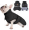 Janety Hundemantel Winter Winddichte warme Hundejacke mit reflektierenden Streifen, Kleidung für kaltes Wetter für Welpen und kleine bis mittelgroße Hunde Schwarz 2XL