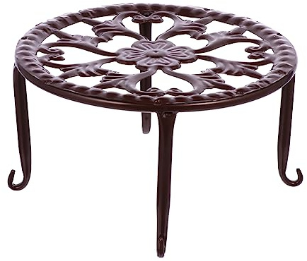 Toyvian Étagère à Plantes En Fer Rétro Pour Intérieur, Support Au Sol Couleur Cuivre Antique, Structure Métallique Ajourée Résistante, Support Décoratif Polyvalent Pour Pots De Fleurs
