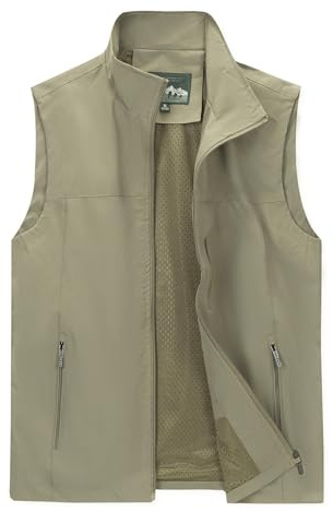 LBL Chaleco de Pesca para Hombre Chaleco Safari al Aire Libre Chaleco Utilitario Casual de Secado Rápido Chalecos de Verano Ligeros sin Mangas Chaqueta Fotografía Viaje Chaleco con Múltiples Bolsillos