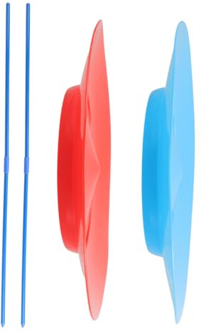 LABRIMP 2pcs Juggling Plates with Sticks Sturdy Circus Trick for Adults and Easy to Learn Juggling Kit for Performance and Hobby Games