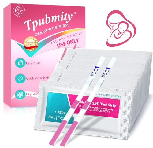 50 Pezzi Test Strisce di Ovulazione, Ovulazione Pregnancy Test, Rilevazione Precoces, Tests Gravidanza Rilevazione Precoce, Tests ovulazione a Casa, Risultati Sensibilità Accurati e Rapidi,Rosa