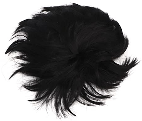 Cuifati Tupé Corto para Hombre, Pelo Sintético de Alta Temperatura, Hermosa Forma, Cómodo de Llevar para Fiestas, Halloween, Cosplay, Uso Diario