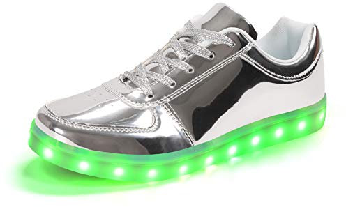 Padgene Herren Damen Leuchtende Blinkende Turnschuhe LED Leuchten Schuhe USB Aufladen Schnürer Schuhe
