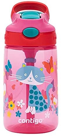 Contigo Kinder Trinkflasche Gizmo Flip Autospout mit Strohhalm, BPA-freie Wasserflasche, auslaufsicher, ideal für Kindergarten, Schule und Sport, 414 ml