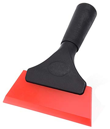 Ehdis Liten gummiskrapa, skrapblad, fönsterskrapa, duschskrapa för bil, fönster, dusch, dörr, glas - 12,7 cm, röd