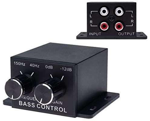 Universeller Auto-Audioverstärker Bass RCA Level Fernbedienung Lautstärkeregler | Kompatibel mit Audi B M W Fiat Ford Honda Hyundai Mazda Mini Mitsubichi Nissan Scion Smart Subaru Toyota Volvo Opel VW