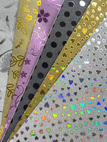 12 x A4-Bögen mit Glitzer, selbstklebendes Glitzerpapier, fusselfrei, 80 g/m², 6 Designs, Multipack
