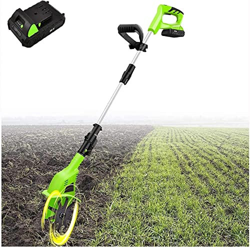 SEVEEZ Rotavator inalámbrico, rotavator de jardín inalámbrico de 20 V con batería Recargable y Cargador, cultivador de Suelo de púas Delanteras inalámbrico eléctrico de Mano, para el jardín
