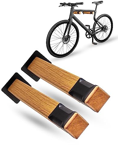 PARAX Fahrrad Wandhalterung - Holz und Fahrradschlauch - Fahrradträger Sticks bis 20 kg - Indoor Fahrrad Aufbewahrung
