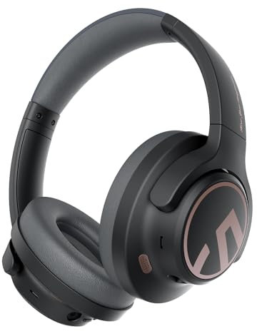 SoundPEATS Space Auriculares Inalámbricos Bluetooth5.3 Diadema Plegables Cancelación de Ruido Activa con Híbridos Reducción de Ruido de Llamada ENC Altavoz Dinámico de 40mm Multipunto 123H