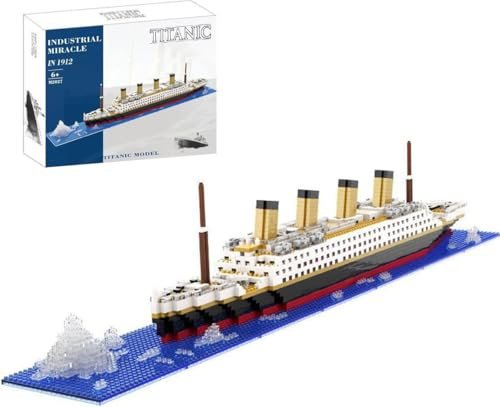 Titanic Ship Model Building Block Sets, 1878PCS Cruise Ship Titanic Boat Model Building Kit, Micro Mini Bricks Gift Toy for Adults