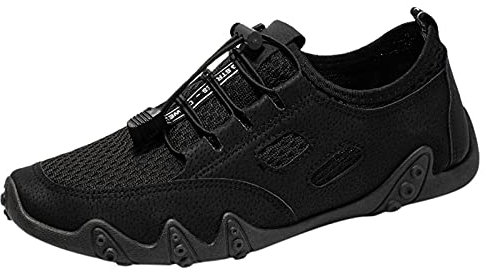 Safety Trainers Men Low Top Lightweight Safety Shoes for Men Walking Shoes Gym Jogging Sneakers Mens Black Running Shoes Non Slip Breathable Trekking Shoes Hiking Shoe Lace Up Mesh Shoes