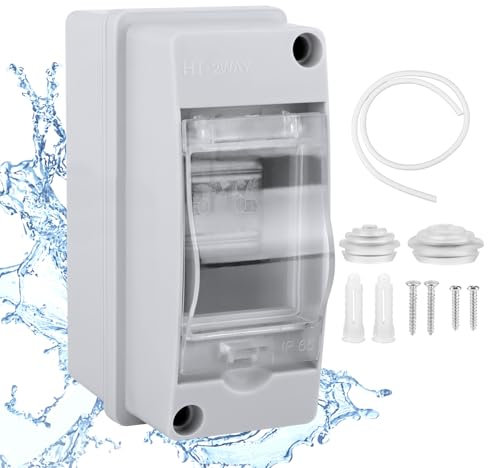 Coffret Electrique Etanche Exterieur 2 Modules Coffret Etanche Boitier Etanche Electrique Boîte à Fusibles Exterieur Boîtier Electrique IP65 pour Disjoncteur Mural