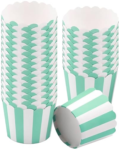 SCDZY Pirottini di carta per muffin, 50 pezzi, mini pirottini per muffin, cupcake, wrapper per feste, compleanni, matrimoni (verde)