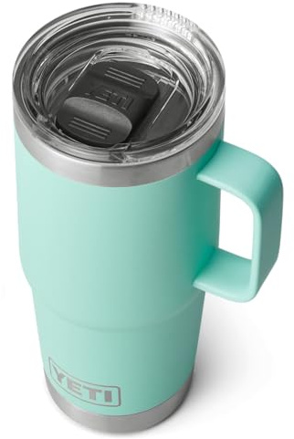YETI Rambler Travel Mug, Stainless Steel Vacuum Insulated Mug with Stronghold Lid, Seafoam, 20 oz (591 ml)