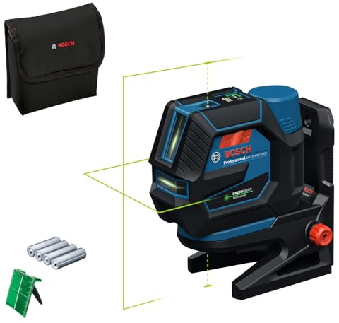 Bosch Professional Kombilaser GCL 12V-50-22 CG (Arbeitsbereich von bis zu 50 m mit Empfänger, Dual Power Source, Levelling Remote App, Halterung RM 20, Batterieadapter, 4 x 1,5V LR6 (AA), Tasche)