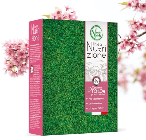 VerdeVita Concime Prato Primavera, Concime Antimuschio Prato, Nutrizione Prato, Verde Intenso, Fertilizzante Prato, Made in Italy, Utilizzabile con Robot Rasaerba (70m²)