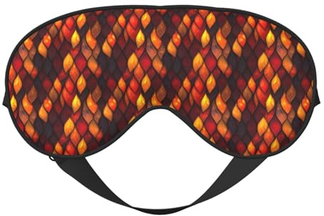 Máscara de sueño para los ojos para hombres y mujeres – Patrón de plumas negras y rojas con hebilla ajustable – Máscara de dormir para hombre y mujer – Diadema divertida para juegos