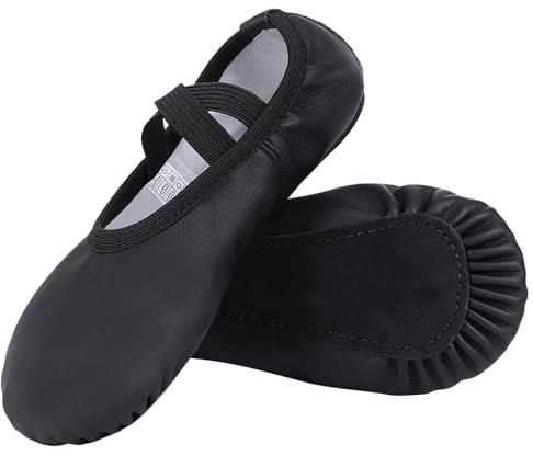 Acfoda Zapatillas de Danza PU-Cuero Zapatos de Ballet Niña Mujer 22-43 EU | Suela Completa,Calzado Bailarinas,Gimnasia Ritmica,Yoga Prada