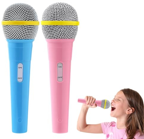 2PCS Toy Microphone for Kids, Fake Microphone, Toy Microphone，Microphone Prop for Birthday Party Performance, Halloween Costume, Christmas Entertainment, Gifts