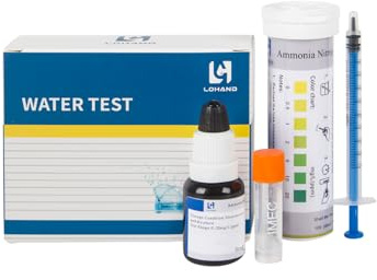 0-20 ppm Ammonia Test Strip, Contains 6ml Activator, 100Strips, Accurate Readings, Professional Ammonia Test Kit for Fish Tanks, Ponds, Aquaculture, Freshwater Aquarium