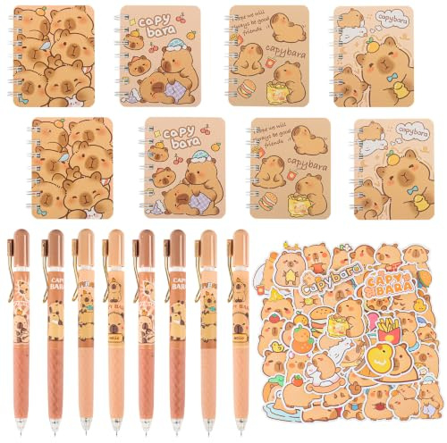 Axiwjolt 66 Pièce Capybara Set Fournitures Scolaires, Papeterie Cadeau