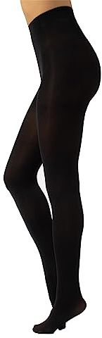 CALZITALY Collants Opaque en Douce Microfibre de Couleur | S, M, L, XL, XXL, 3XL, 4XL | 80 DEN | Fabriqué en Italie (M, Noir)