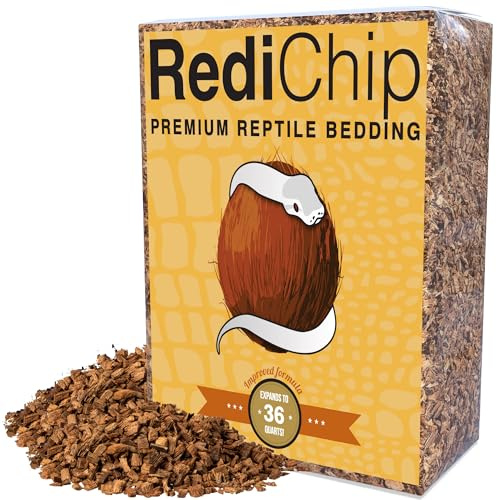 RediChip Reptile Bedding Loose Medium Coconut Chip 36 Quart Coco Husk Substrate Mulch for Snake Habitat, Ball Python Terrarium, Turtle Tanks, Tortoise Enclosure