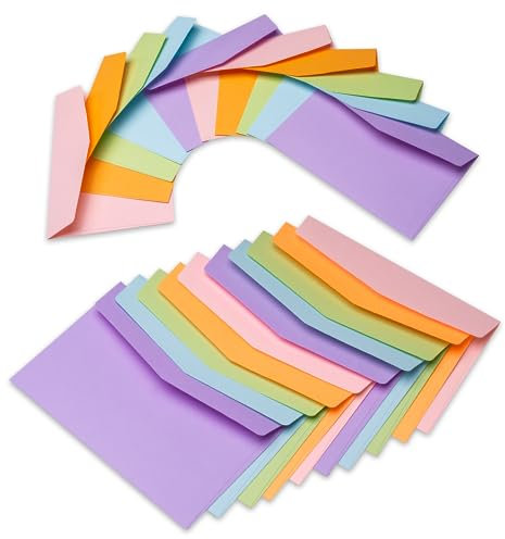 40 Briefumschläge Bunt Mix 16 x 11cm - 130 g/m² Kuvert Ohne Fenster - Briefumschläge, Kuvert, Briefkuvert, Briefhülle für Grußkarten, Einladung, Geburtstagskarten - Umschläge Paket farbig zum basteln