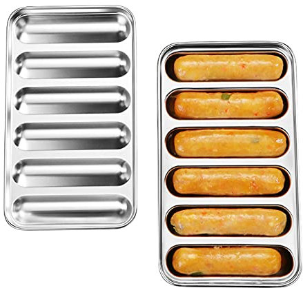 Les-Theresa Hausgemachte Hot Dog Form,Wurstform 304 Edelstahl Wurstform,Mit Deckel, leichte Entnahme,Babynahrungsergänzung Fleisch Wurstform,Antihaft Wurst Form,für BBQ Backen Kochen Home Küche