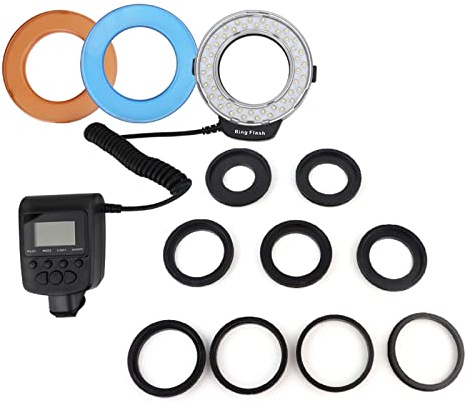 Sxhlseller Lampe Flash Annulaire, Lampe Flash Annulaire Portable 48 LED, Kit D'anneaux D'adaptateur D'objectif de Lumière Flash de Photographie pour Appareil Photo Reflex