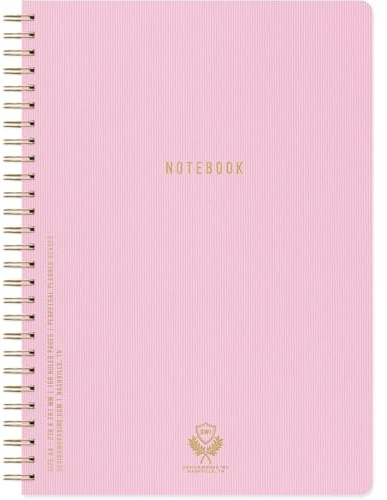 DesignWorks Ink Textured Paper Twin Wire Notebook, Daily Planner & Soft Cover Writing Journal, 160 Lined Perforated Pages, Large Spiral Notebook for Work & Journaling, 8.25 x 11.625 in, Lilac