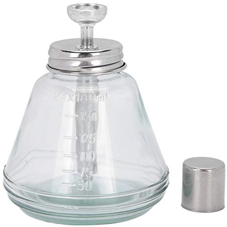 180ml Nail Polish Remover Pump Bottle – Leak Proof Glass Dispenser with Anti-Corrosion Aluminum Core – Refillable Travel Bottle for Acetone, Toner, Makeup Remover – Press Type Liquid Pump